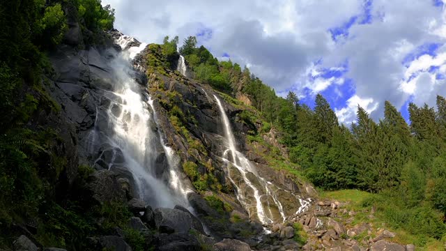 Scenic view of waterfalls