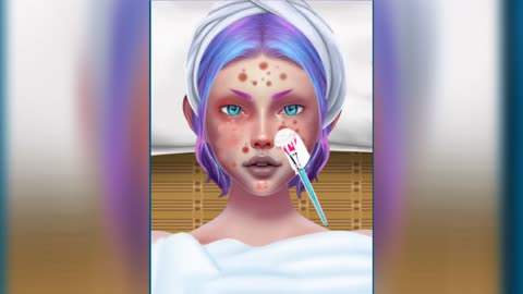 Asmr cartoon Entertainment vidro facial cleaning and makeup