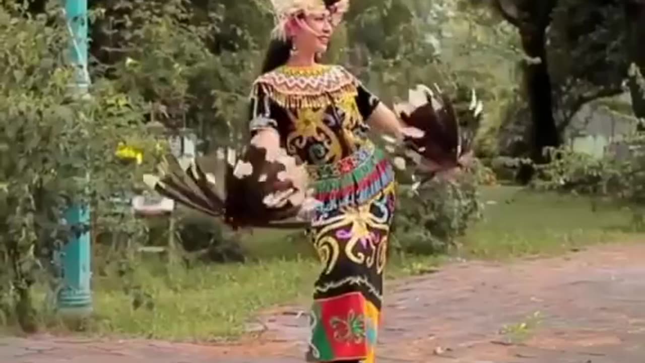 Beautiful traditional dayak dancer