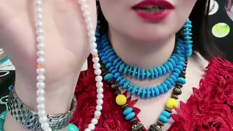 Natural turquoise beads with Blue gemstone necklace full strand 16inch Romantic