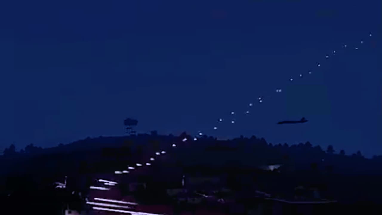 C-RAM firing at Fighter Jet at Night - Military Simulation