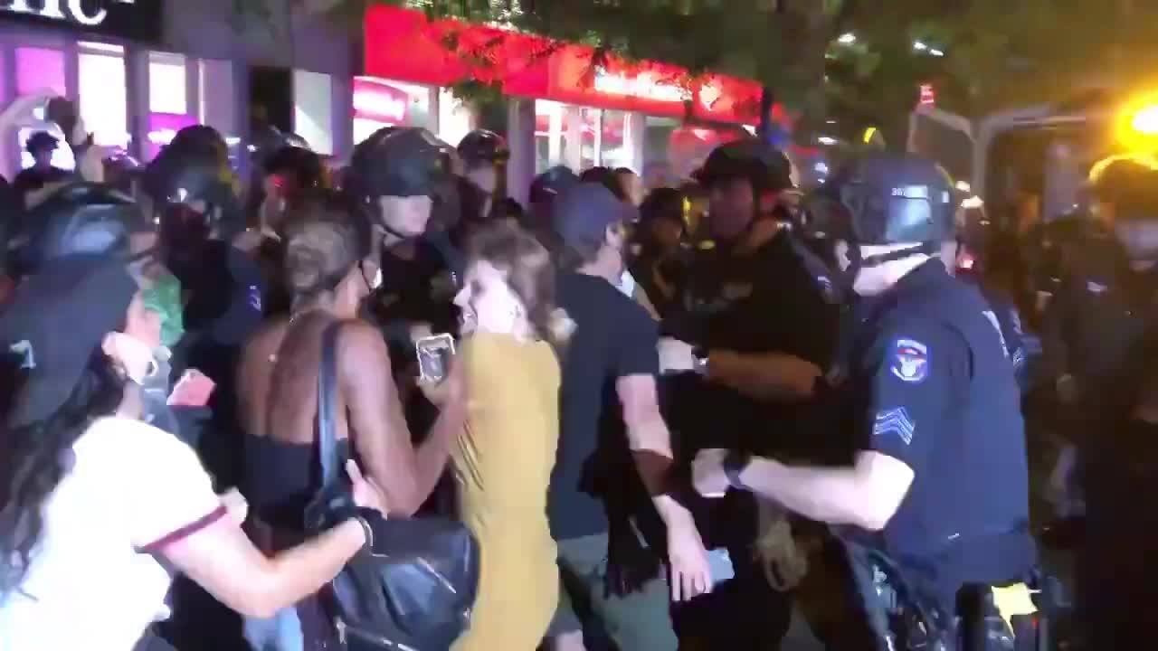 Police Order Protester To Back Up. She Screams "Or F*&cking What!?" Then Immediately Arrested