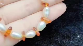 GN-20241024-04 Natural Amber Fashion Jewelry Pearl Bracelet Hot Selling Simple and Generous Modern