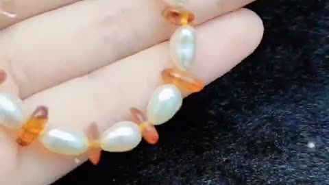 GN-20241024-04 Natural Amber Fashion Jewelry Pearl Bracelet Hot Selling Simple and Generous Modern