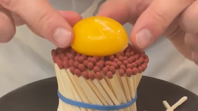 When he lights the egg on FIRE