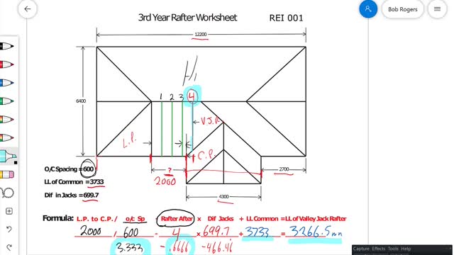 Valley Jack Rafter Calculation