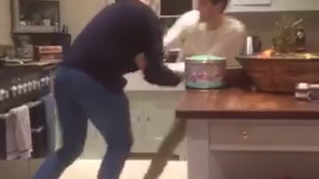 Guys pretend fighting and one falls and hits head