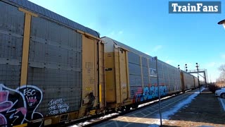 Manifest Train CN 2981 & CN 3135 DPU Engines East In Southern Ontario