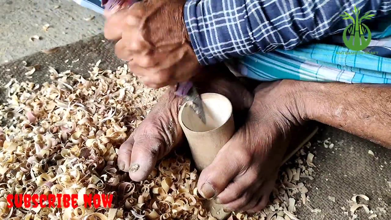 Amazing Bamboo craft. Bamboo cups_glasses_Beer mug making process