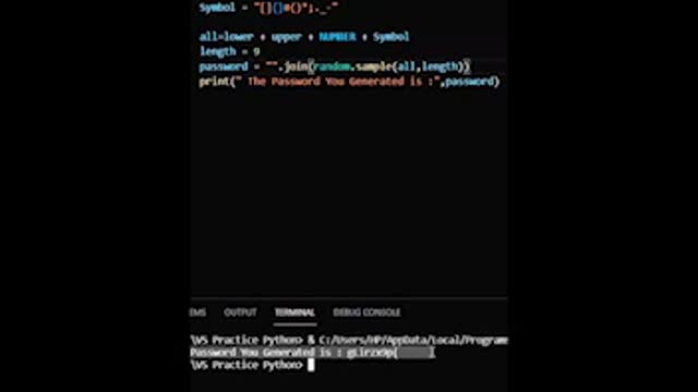 What?Python is soo Easy |Python Shortcut Tricks| Password Generator Using Python in Just 30 Second 3