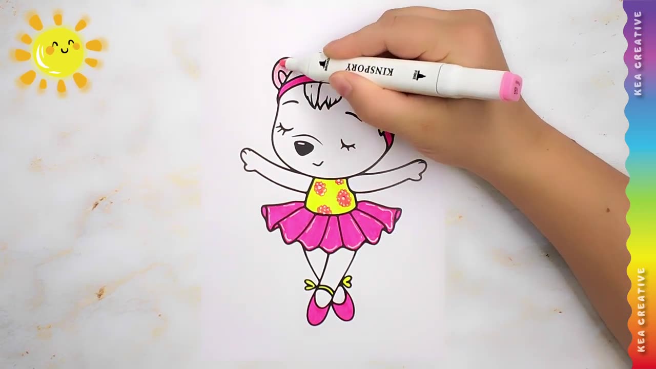 Coloring Dancing Bear - @KeaCreative2 - FREE images HD Download👇