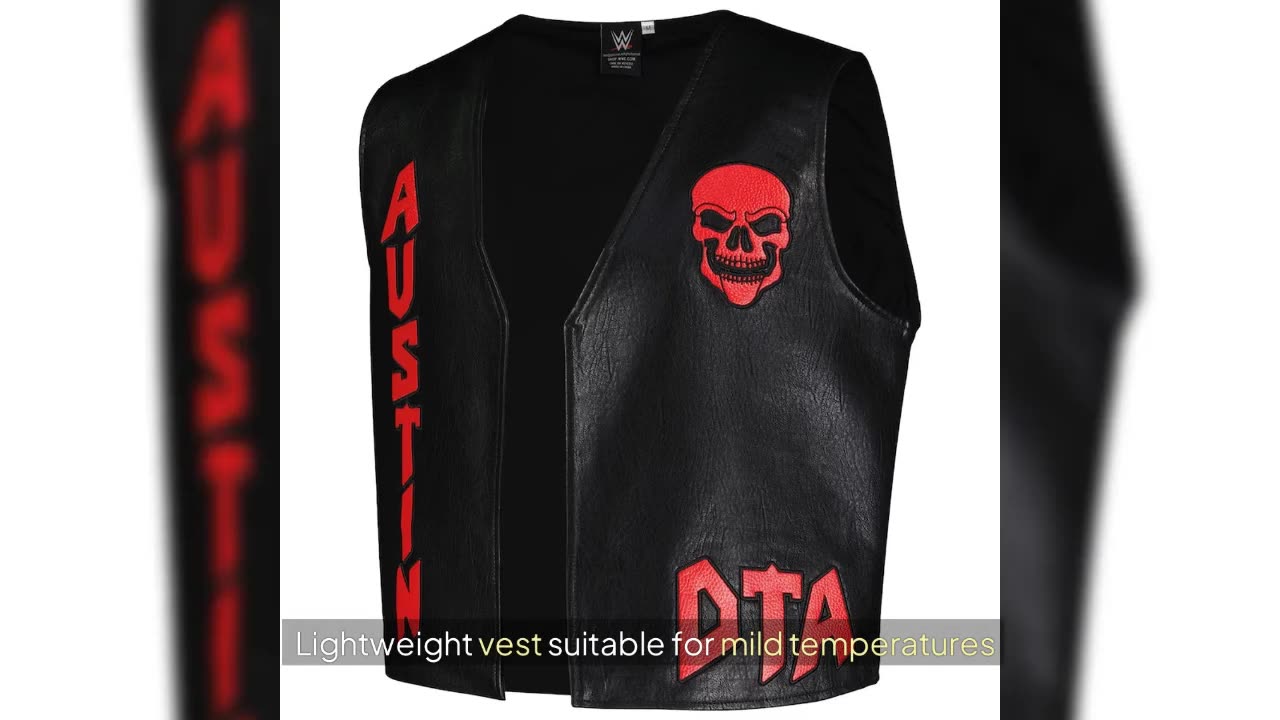 Men’s Black “Stone Cold” Steve Austin DTA Leather Vest