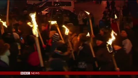Torch-Lit March In Kiev By Ukraine'S Right-Wing Svoboda Party - BBC News