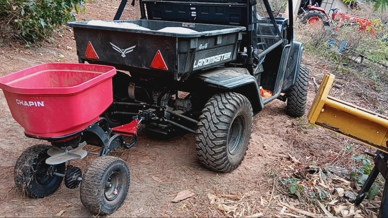 Fertilizing the 4 acre rabbit/deer plot