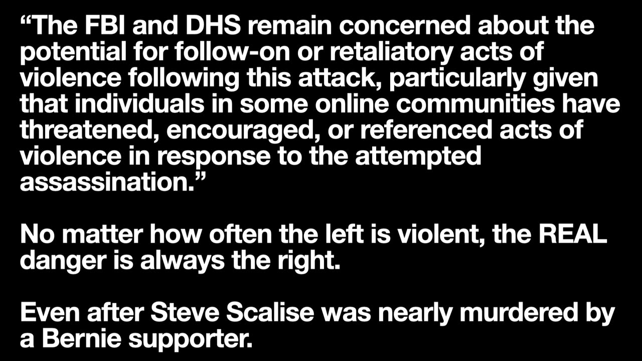 Right on cue, after the attempted murder of Donald Trump, the FBI and DHS are here to warn that the REAL danger is…far-right extremists!