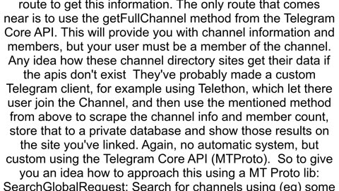 How to get public channel list from Telegram