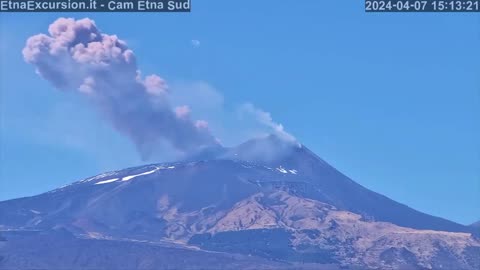 Etna Volcano Eruption, Italy, 04/07/2024