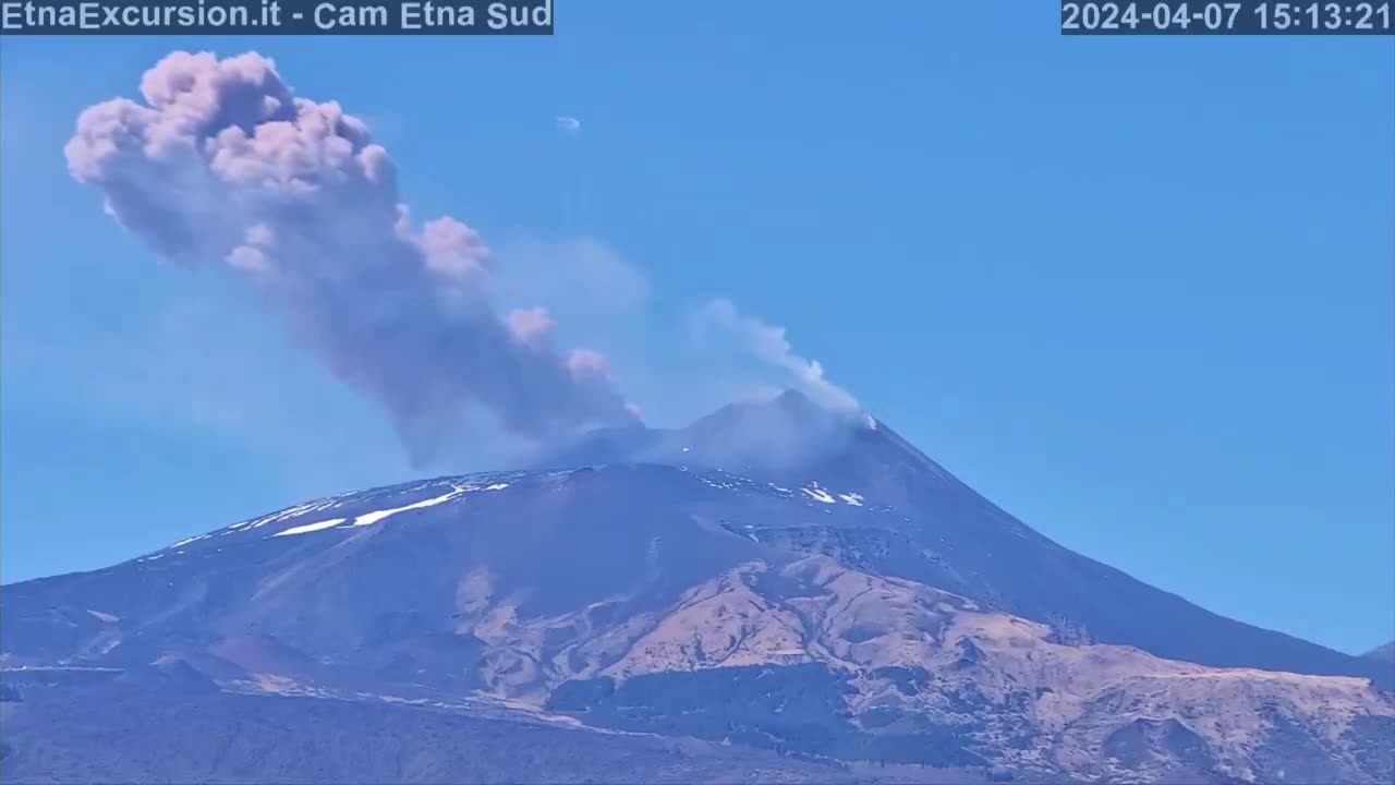 Etna Volcano Eruption, Italy, 04/07/2024