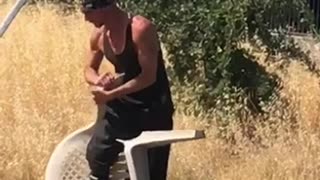 Man vs. Broken Chair