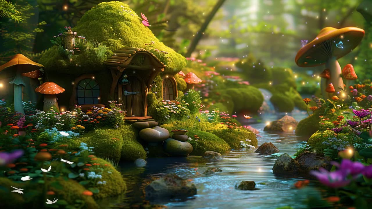 Peaceful Stream 🌳✨ Ambience Forest Music Good Mood Positive Energy ☘️💫