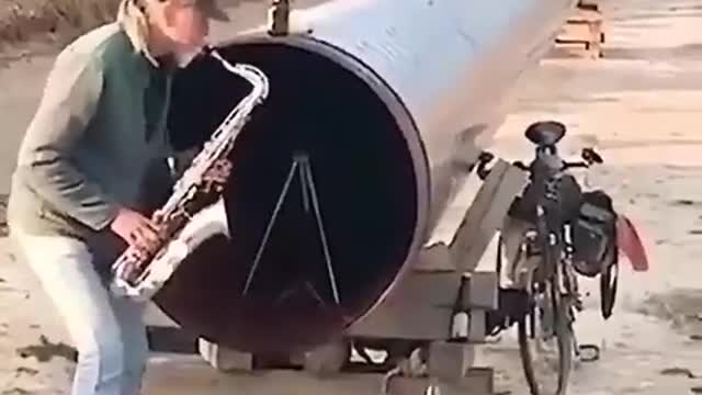 Talent with a saxophone