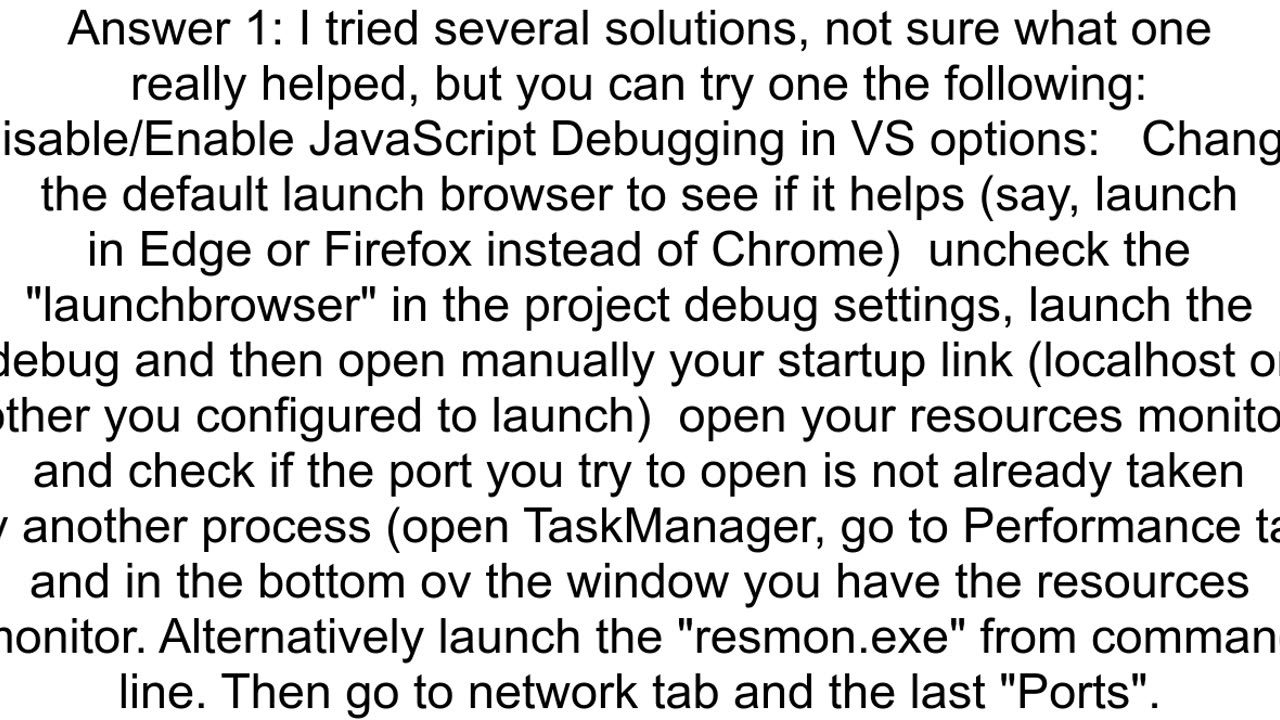 Failed to launch debug adapter VS tries to connect to a random port