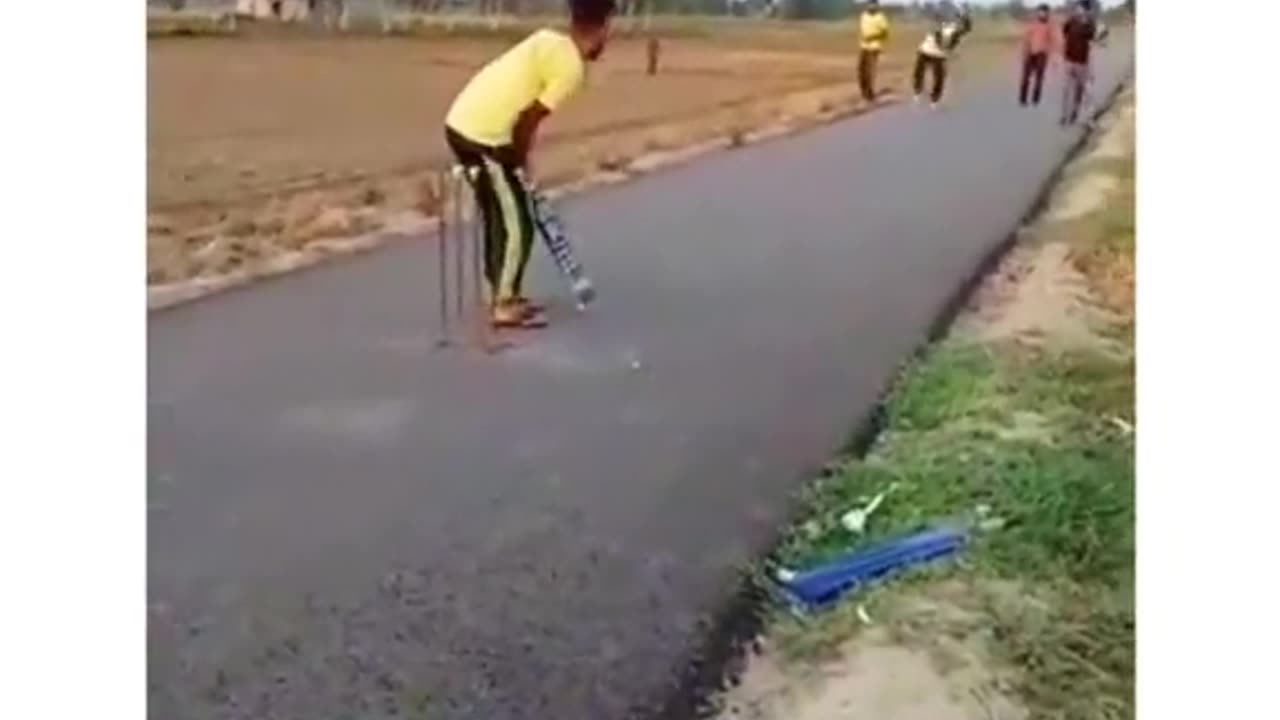 Playing cricket on road and funney accident