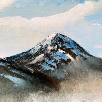 Winter Mountain Landscape❄️🌲 | Acrylic Painting | 30 seconds of Art
