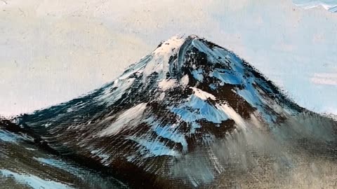 Winter Mountain Landscape❄️🌲 | Acrylic Painting | 30 seconds of Art