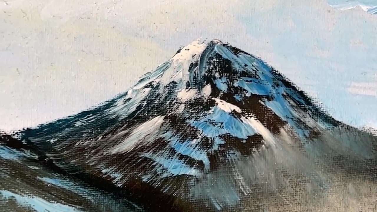 Winter Mountain Landscape❄️🌲 | Acrylic Painting | 30 seconds of Art