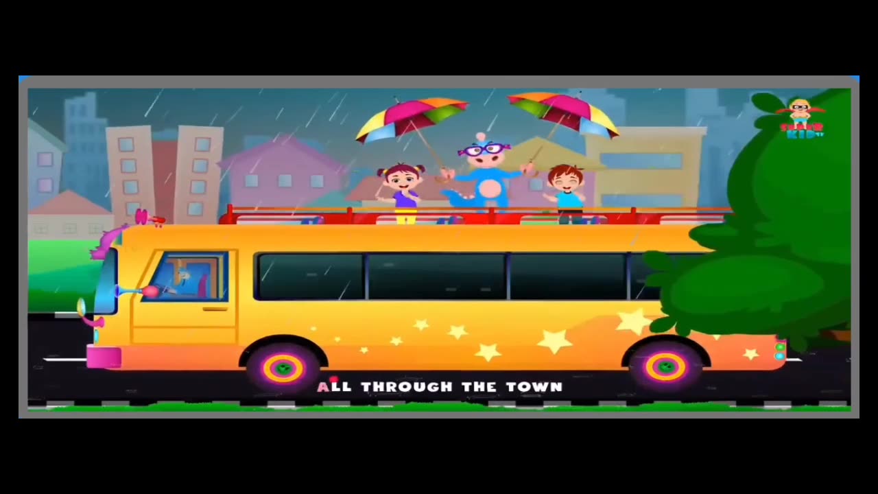 A wheel on the bus go round and round round and round.