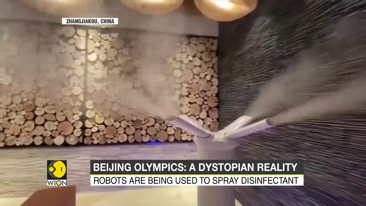 Inside Beijing's Olympic bubble: Robots are spraying disinfectant