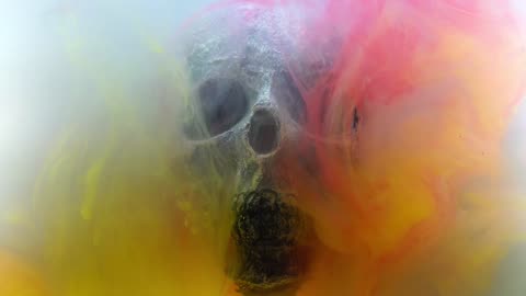(No Sound) Skull within the Smoke Digital Art TV/PC Screensaver Background