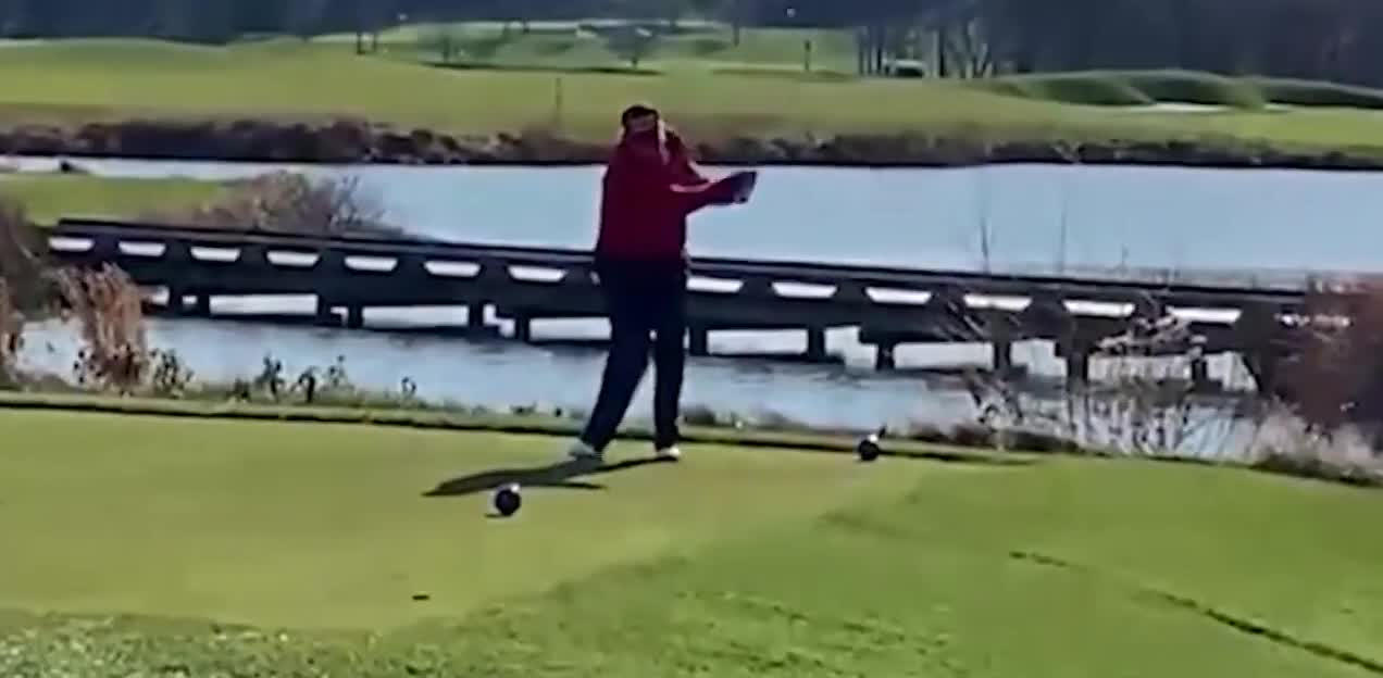 Trump was caught saying “I hate this f*cking hole” after hitting his ball into the lake