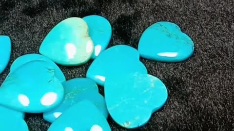 Heart shape Natural Turquoise Cabochon 20mm blue color Simple summer jewelry for husband Unisex Gift