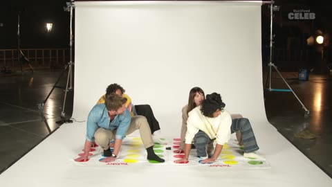 The Cast of “Twisters” Plays Twister