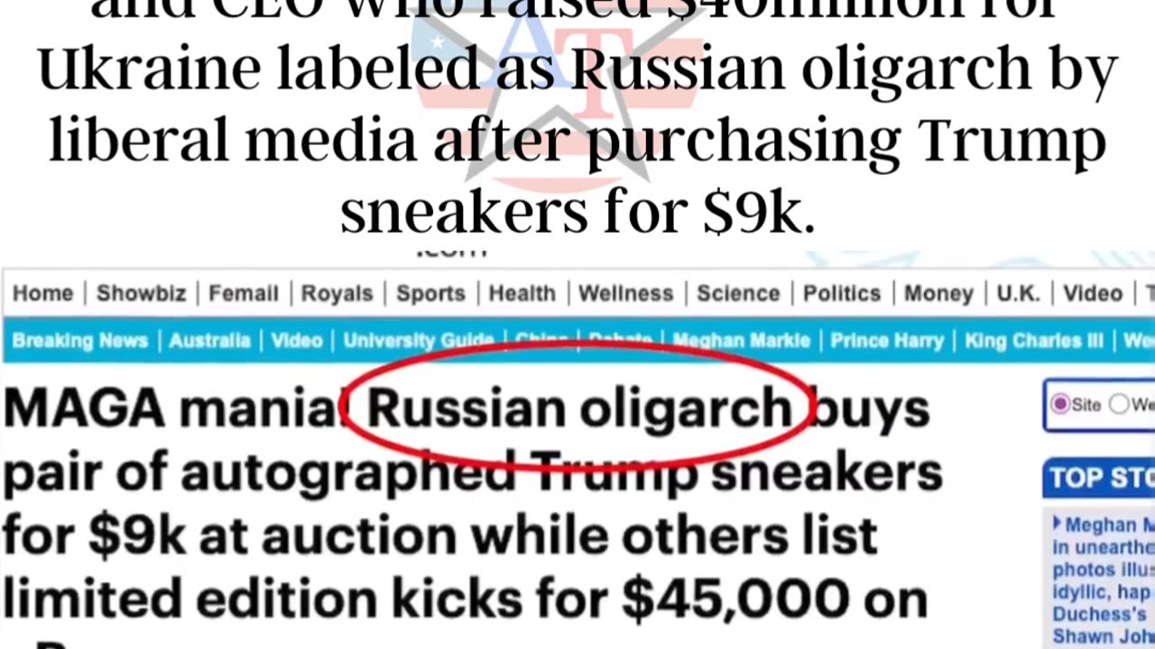 Liberal Media Label US Veteran Russian Oligarch After Purchasi g Trump Sneakers
