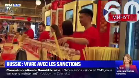 フランスTV…ロシアで買い物に行ってみた「店内は通常通り商品が並び客が飲食店で談笑」