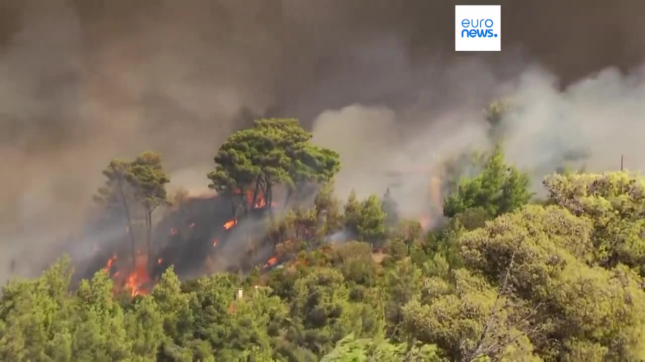 Wildfire near Athens forces evacuations, shrouding parts of the capital in its shadow