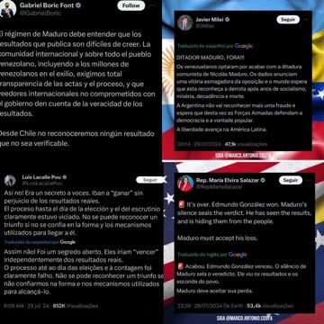 Javier Milei: "¡DICTADOR MADURO, FUERA!