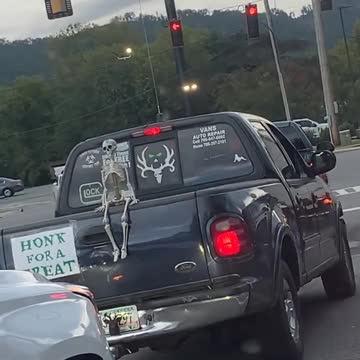 Halloween Decorated Truck Has a Surprise