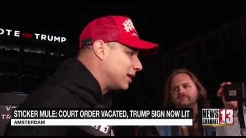 Sticker Mule CEO installs giant "Vote for Trump" sign, Faces opposition from city