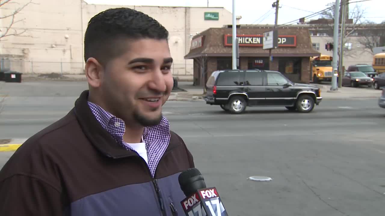 Car Crash During News Interview