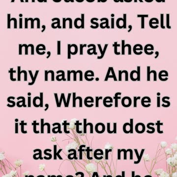 "Jacob's Encounter and Blessing." Genesis 32:29.