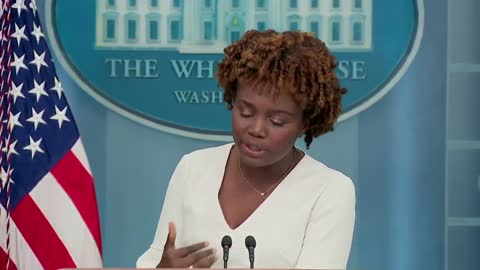 White House press secretary Karine Jean-Pierre holds a news conference on Aug. 4.