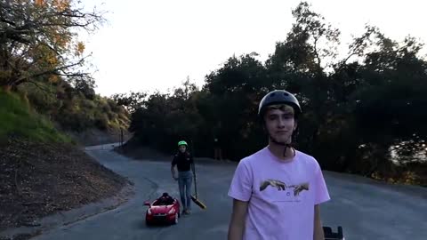 Racing TOY CARS Through Down Hill TUNNELS