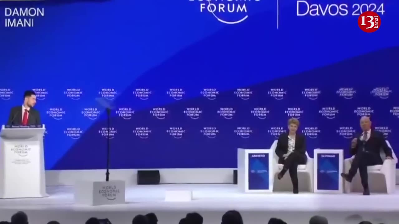 Damon Imani hurling abuses at Klaus Schwab during Davos Meeting - f___ you