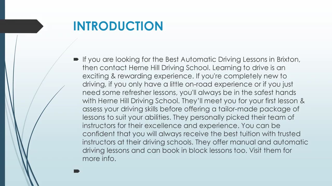 Get The Best Automatic Driving Lessons in Brixton.