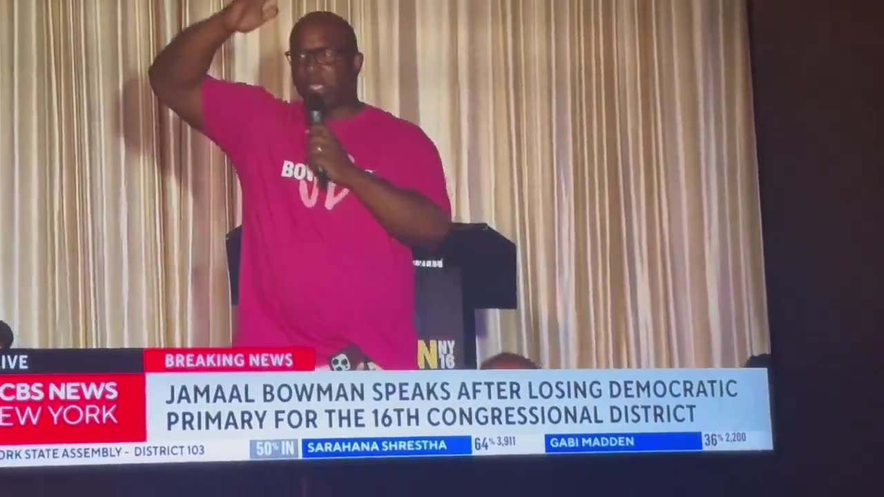 Jamaal Bowman Yells During His Concession Speech After Embarrassing Primary Defeat