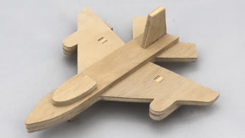 Handmade Wood Toy Airplane - Jet Fighter - Aircraft